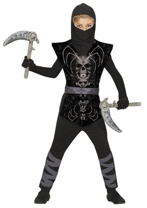 Kostým Ninja čierna lebka 7-9 rokov