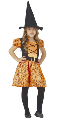 Kostým Oranžová čarodejnica s tekvičkami 5-6 rokov