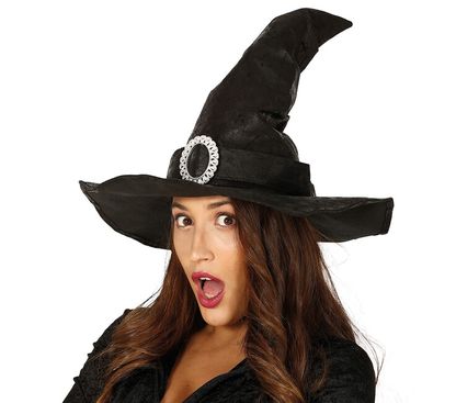 Čarodejnícky klobúk kožený čierny