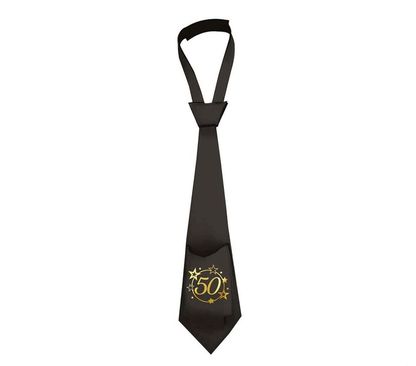 Kravata 50 čierno-zlatá 40cm