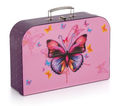 Kufrík Motýľ ružovo-fialový 34cm