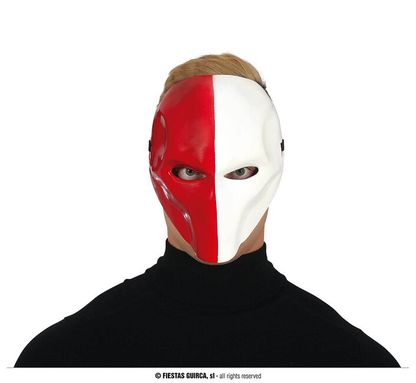 Maska Assassin červeno-biela PVC