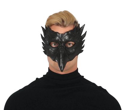 Maska Čierná sova polovičná PVC