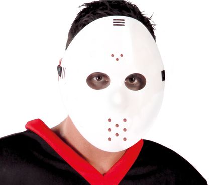 Maska Hokejová biela PVC