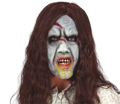 Maska Zombie dievča s vlasmi latex