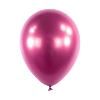 Saténové balóny tmavoružové 6ks 28cm