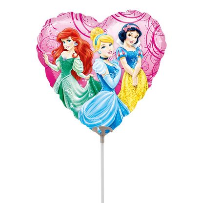 Mini fóliový balón Disney Princezné Srdce 23cm