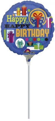 Mini fóliový balón Happy Birthday 10cm