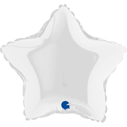 Mini fóliový balón hviezda biela 24cm