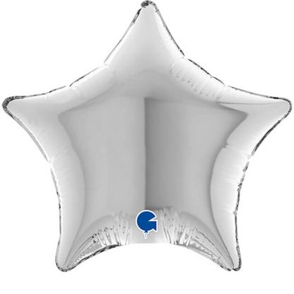 Mini fóliový balón hviezda strieborná 12cm