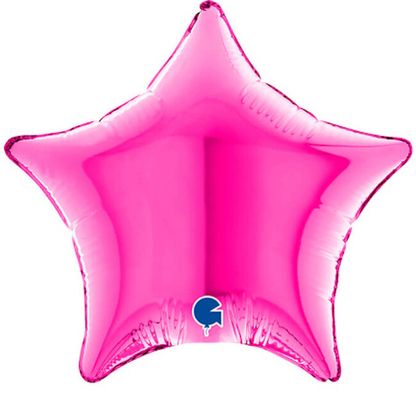 Mini fóliový balón hviezda tmavo ružová 12cm