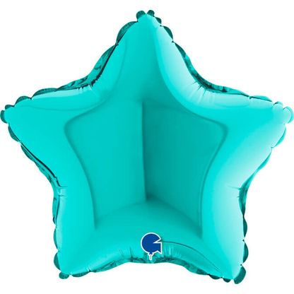 Mini fóliový balón hviezda tyrkysová 23cm