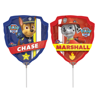 Mini fóliový balón Labková patrola Chase a Marshall 35cm