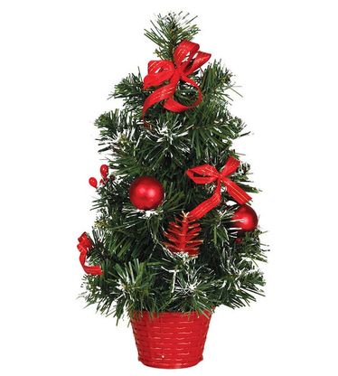 Vianočný stromček v kvetináči červený umelý 40cm