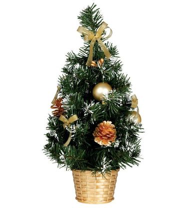 Vianočný stromček v kvetináči zlatý umelý 30cm