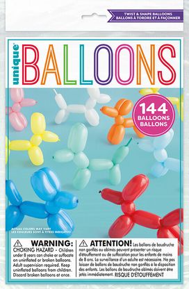 Modelovacie balóny farebný mix 144ks