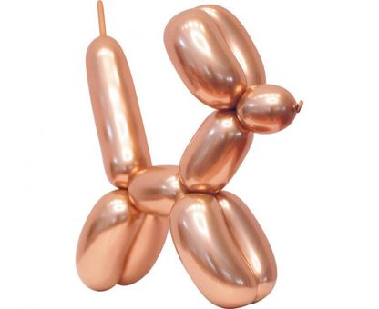 Modelovacie balóny saténové ružovo-zlaté 50ks 152cm