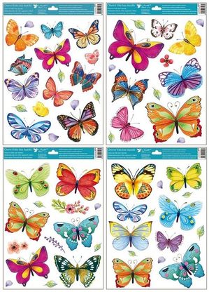 Okenné nálepky Motýle farebné 4druhy