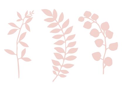 Stolová dekorácia vetvy s listami svetlo ružové 9ks