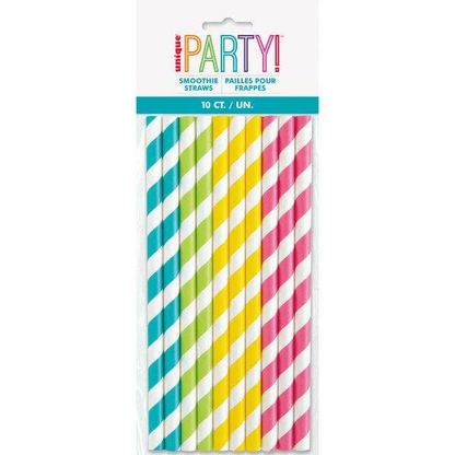 Papierové slamky farebný mix 10ks
