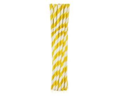 Slamky papierové Žlto-Biele 12ks 20cm