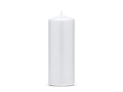 Valcové sviečky biele matné 1ks 15x6cm