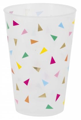 Plastové poháre dúhové konfety 473ml 6ks