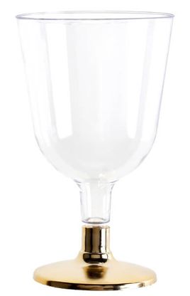 Plastové poháre na víno zlaté 150ml 6ks