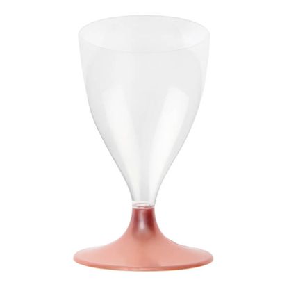 Plastové poháre na víno ružovo-zlaté 10ks 200ml