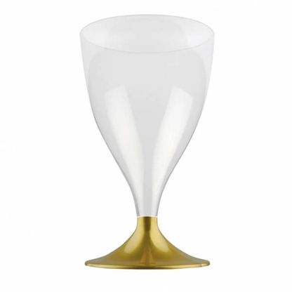 Plastové poháre na víno zlaté 10ks 200ml