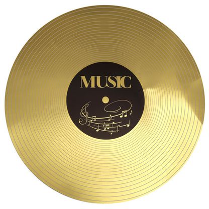 Prestieranie na stôl Vinylová platňa zlatá 34cm 6ks