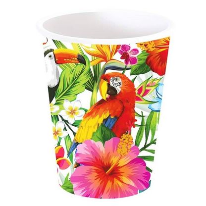 Papierové poháre Aloha Papagáje 240ml 6ks
