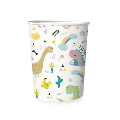 Papierové poháre Dinosauri farebné 6ks 220ml