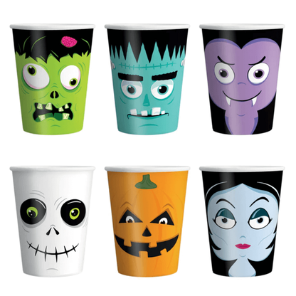 Papierové poháre Halloween Monsters 220ml 6ks