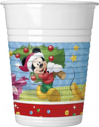 Plastové poháre Mickey Vianoce 200ml 8ks