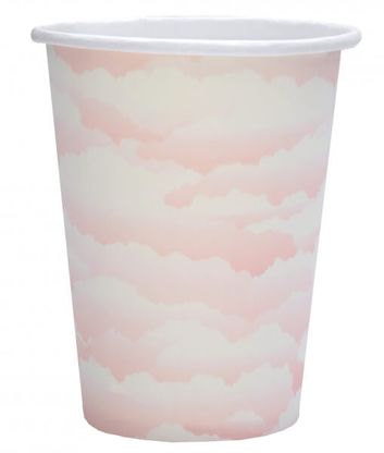Papierové poháre Obláčik ružový 270ml 10ks