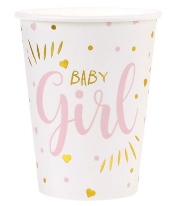 Papierové poháre Baby Girl 270ml 10ks