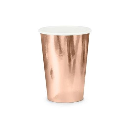 Papierové poháre ružovozlaté 220ml 6ks