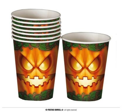 Papierové poháre Tekvica Halloween 240ml 6ks