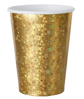 Papierové poháre zlaté glitter 270ml 10ks