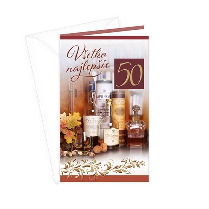 Pohľadnica k Jubileu 50 Všetko najlepšie Whisky