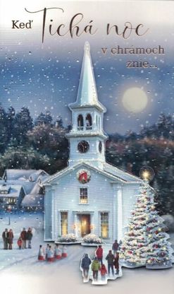 Pohľadnica na Vianoce Tichá noc v kostole