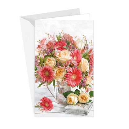 Pohľadnica personalizovaná Ružovo-krémový kvetínáč