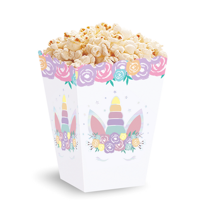 Popcornové krabice Jednorožec 6ks 12,5x8,5cm