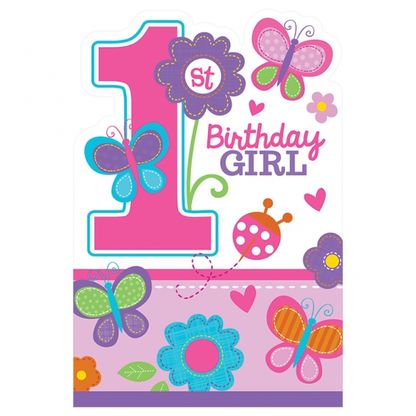 Pozvánky 1.narodeniny B-day Girl 8ks