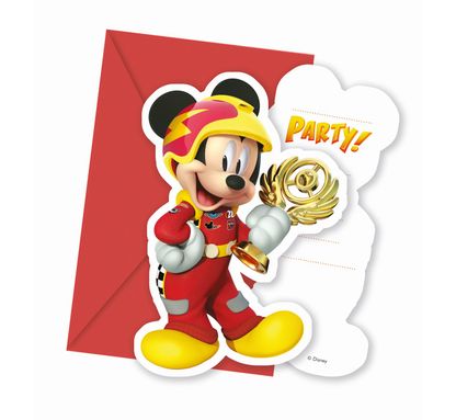Pozvánky Mickey a pretekári 6ks