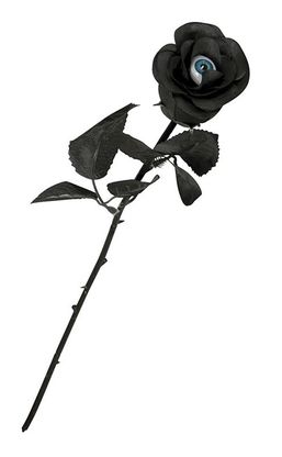 Umelá ruža čierna s okom 42cm