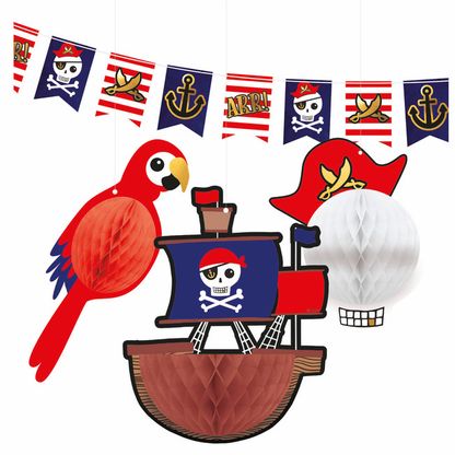 Sada dekorácií Pirátska lebka 4ks