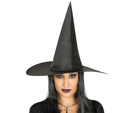 Čarodejnícky klobúk čierny s vlasmi