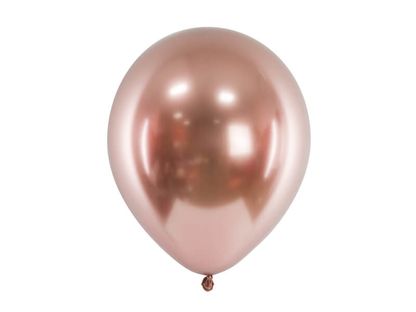 Saténové balóny ružovo-zlaté 30cm 50ks